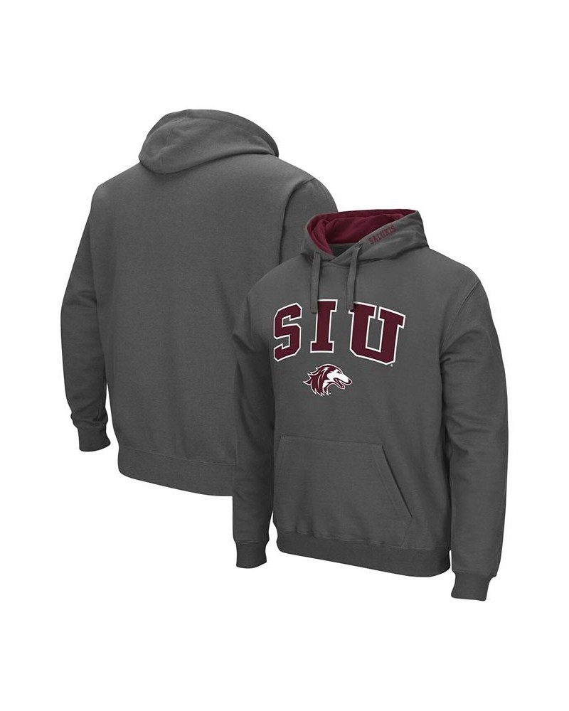 Men's Charcoal Southern Illinois Salukis Arch and Logo Pullover Hoodie $21.50 Sweatshirt