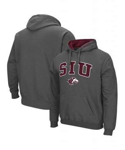 Men's Charcoal Southern Illinois Salukis Arch and Logo Pullover Hoodie $21.50 Sweatshirt