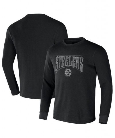 Men's NFL x Darius Rucker Collection by Black Pittsburgh Steelers Long Sleeve Thermal T-shirt $26.39 T-Shirts