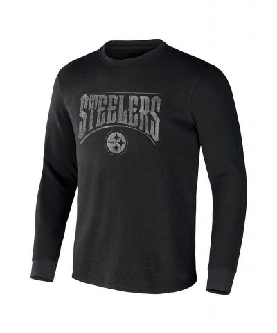 Men's NFL x Darius Rucker Collection by Black Pittsburgh Steelers Long Sleeve Thermal T-shirt $26.39 T-Shirts