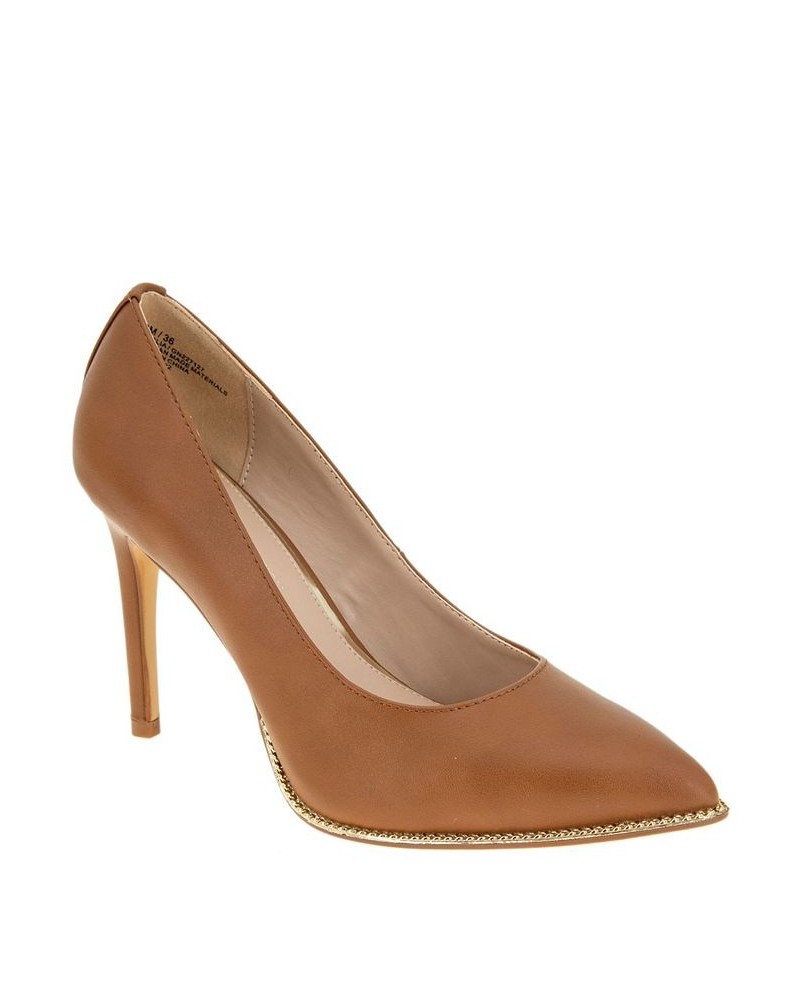 Women's Harlia Pointy Toe Pump Cognac $44.03 Shoes