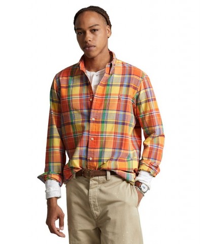 Men's Classic-Fit Plaid Oxford Shirt PD04 $58.05 Shirts