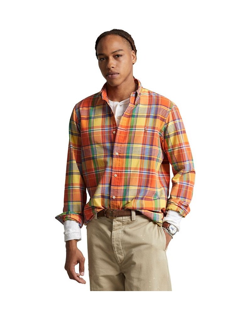 Men's Classic-Fit Plaid Oxford Shirt PD04 $58.05 Shirts