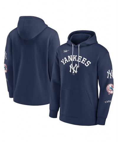 Men's Navy New York Yankees Rewind Lefty Pullover Hoodie $44.65 Sweatshirt