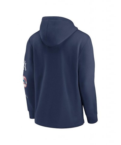 Men's Navy New York Yankees Rewind Lefty Pullover Hoodie $44.65 Sweatshirt