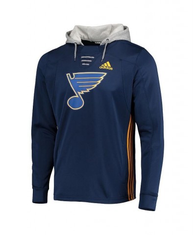 Men's Navy St. Louis Blues Skate Lace Aeroready Pullover Hoodie $46.20 Sweatshirt