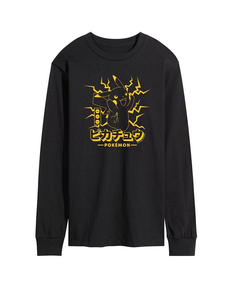 Men's Pokemon Long Sleeve T-shirt Black $22.68 T-Shirts