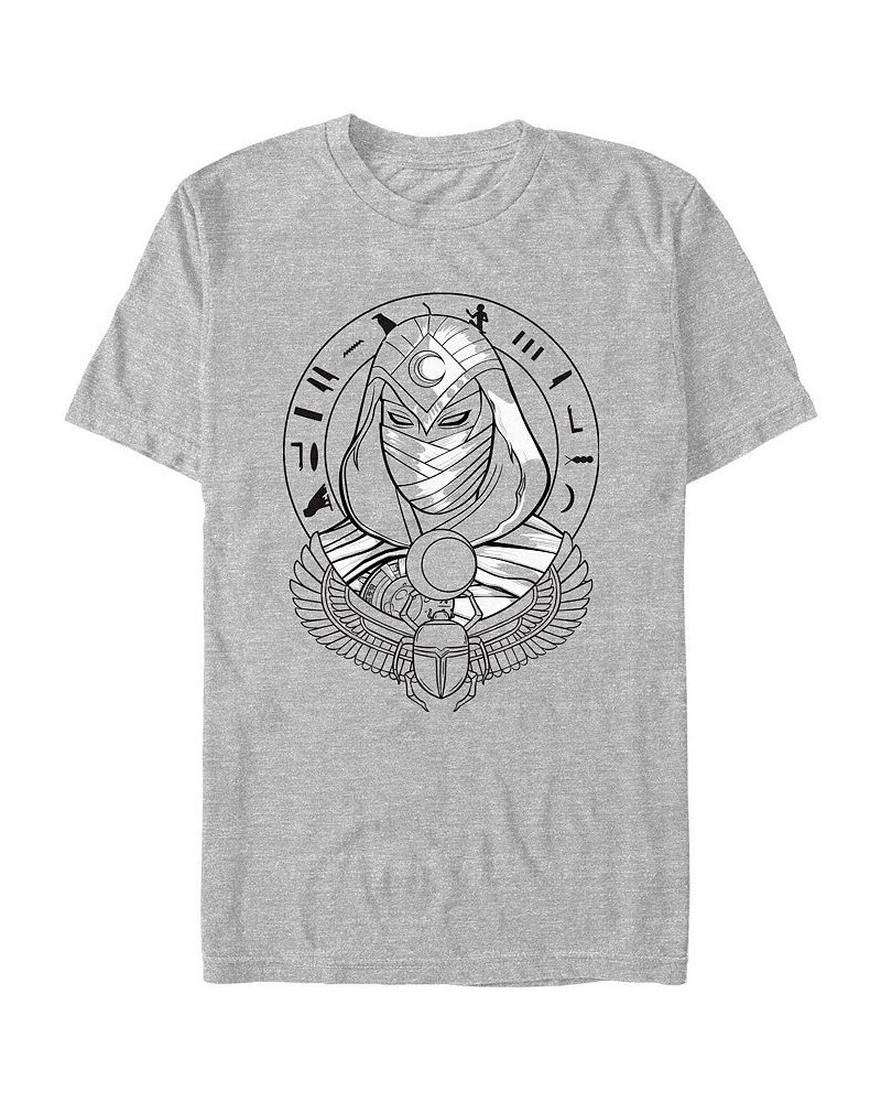 Men's Moon Knight Scarab Short Sleeve T-shirt Gray $16.45 T-Shirts