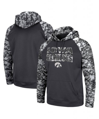Men's Charcoal Iowa Hawkeyes OHT Military-Inspired Appreciation Digi Camo Big and Tall Pullover Hoodie $36.75 Sweatshirt