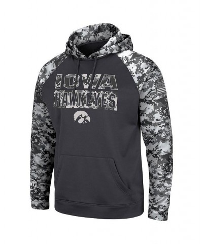 Men's Charcoal Iowa Hawkeyes OHT Military-Inspired Appreciation Digi Camo Big and Tall Pullover Hoodie $36.75 Sweatshirt