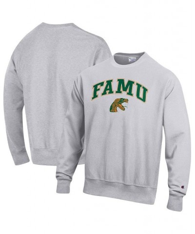 Men's Heathered Gray Florida A&M Rattlers Arch Over Logo Reverse Weave Pullover Sweatshirt $38.24 Sweatshirt