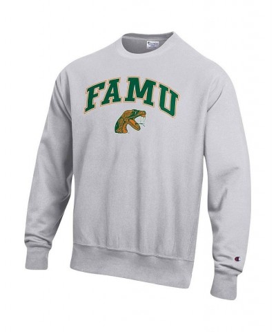 Men's Heathered Gray Florida A&M Rattlers Arch Over Logo Reverse Weave Pullover Sweatshirt $38.24 Sweatshirt