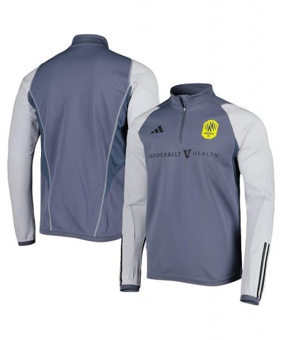 Men's Gray Nashville SC 2023 On-Field AEROREADY Quarter-Zip Training Top $39.95 Tops