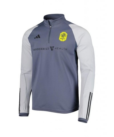 Men's Gray Nashville SC 2023 On-Field AEROREADY Quarter-Zip Training Top $39.95 Tops