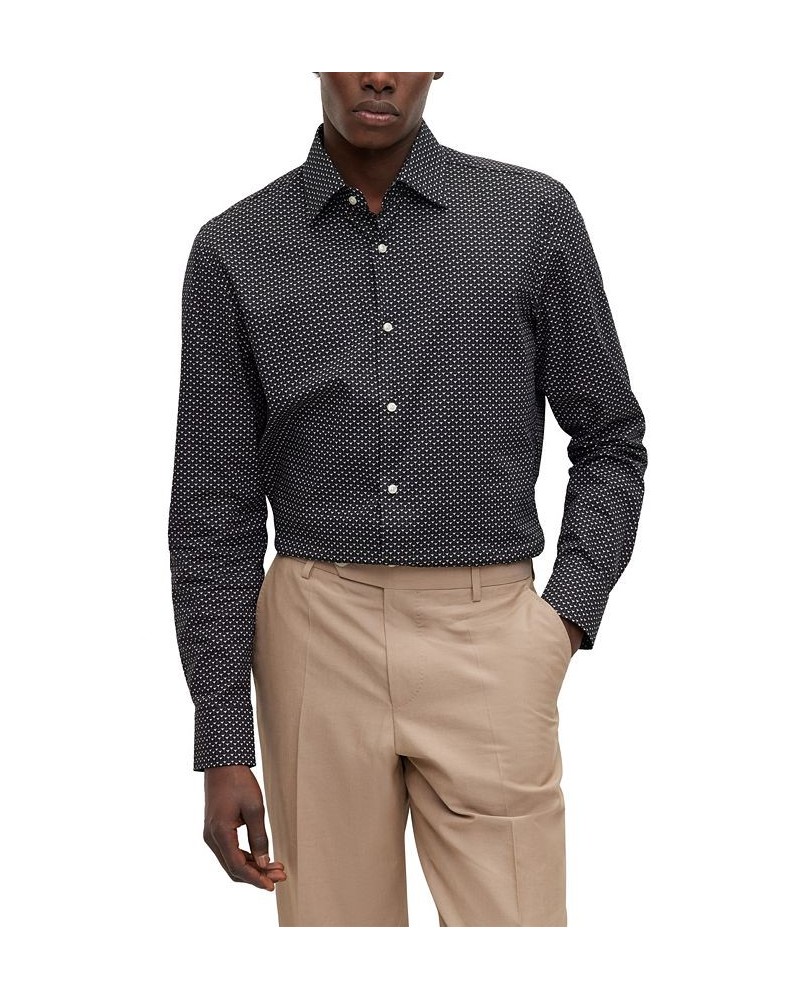 BOSS Men's Printed Stretch Cotton Slim-Fit Shirt Black $54.76 Shirts