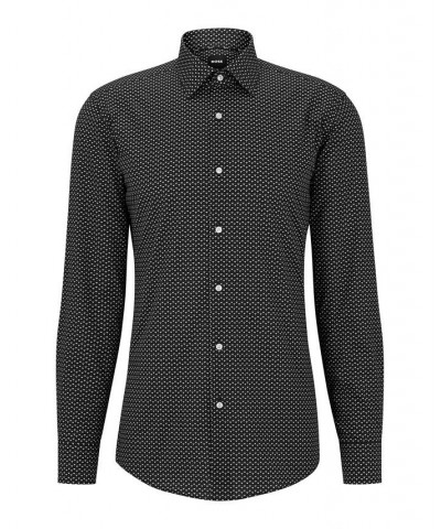 BOSS Men's Printed Stretch Cotton Slim-Fit Shirt Black $54.76 Shirts