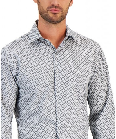 Men's Slim Fit 4-Way Stretch Geo-Print Dress Shirt Multi $17.34 Dress Shirts