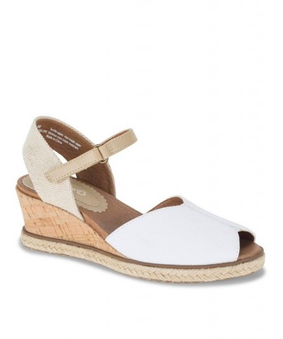 Women's Odetta Peep-Toe Wedge Espadrille Sandals PD04 $38.25 Shoes