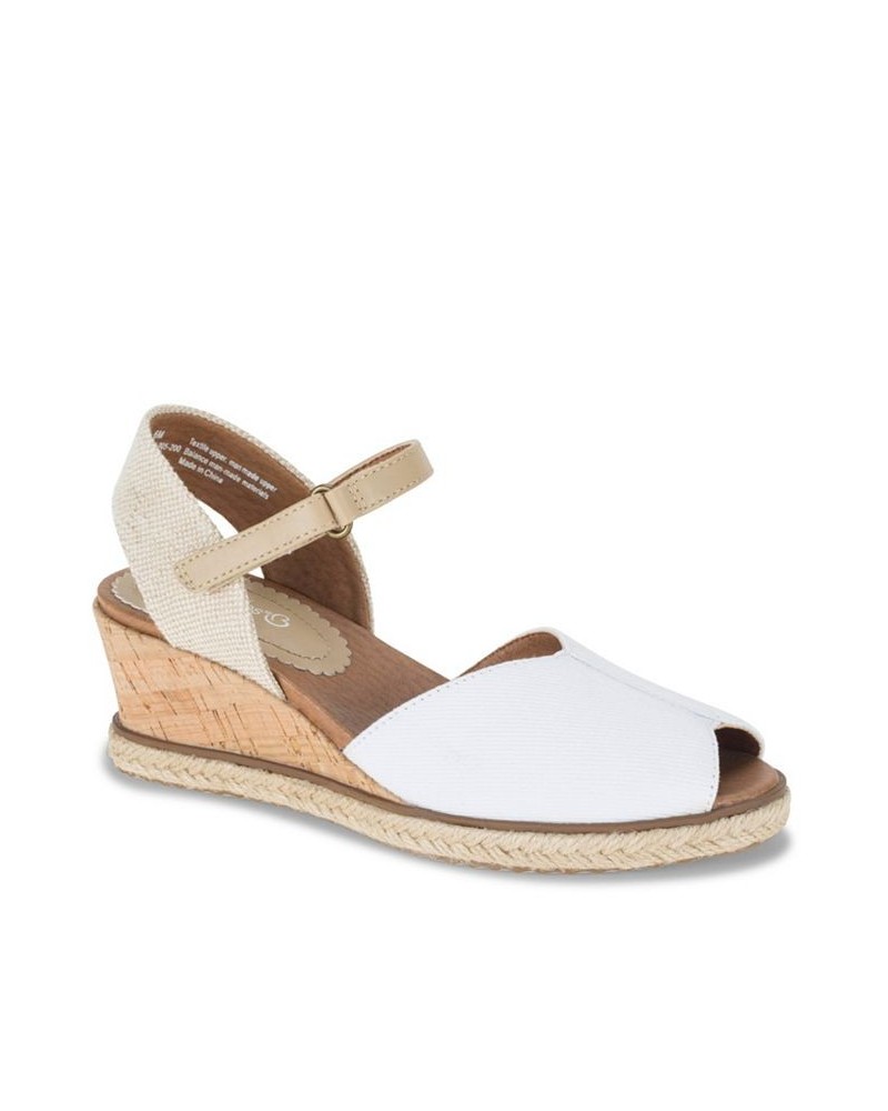 Women's Odetta Peep-Toe Wedge Espadrille Sandals PD04 $38.25 Shoes