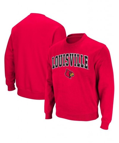 Men's Red Louisville Cardinals Arch and Logo Crew Neck Sweatshirt $30.00 Sweatshirt