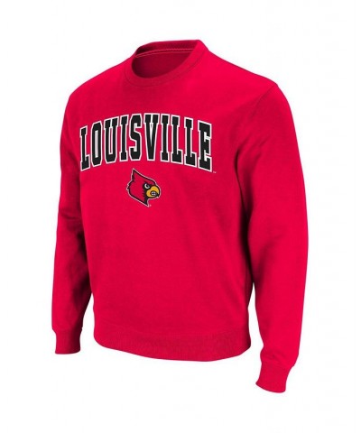 Men's Red Louisville Cardinals Arch and Logo Crew Neck Sweatshirt $30.00 Sweatshirt