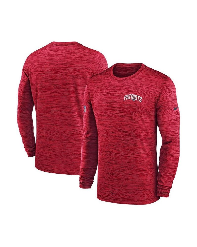Men's Red New England Patriots Velocity Athletic Stack Performance Long Sleeve T-shirt $30.79 T-Shirts